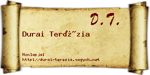 Durai Terézia névjegykártya